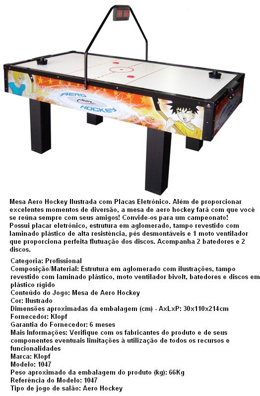 Mesa de Aero Hockey, AZUL , acompanha 2 suportes e 2 discos